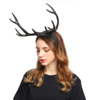 Antlers Headband Deer Horn Hair Hoop for Halloween Party Wear Elk Hairband Cosplay Props Creative Christmas Costume