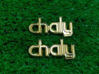 โลโก้ ชาลี ติดใต้เบาะ 1 คู่  Logo chaly  สีทอง