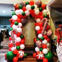 Navidad 2022 Christmas Balloon Garland Arch Kit with Christmas Cane Balloon Christmas Decoration Party Home Outdoor Decor Globos