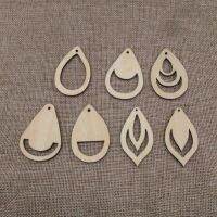 10pcs 2 inch Height Unfinished Wooden Blanks Teardrop Raindrop Waterdrop Macrame DIY Earrings Findings Accessories Supplies