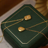 2022ที่สวยงามสแควร์WaterDropจี้ 18K Gold Chainสร้อยคอสำหรับสุภาพสตรีหญิงสแตนเลสZirconiaเครื่องประดับสำหรับผู้หญิง-ef2