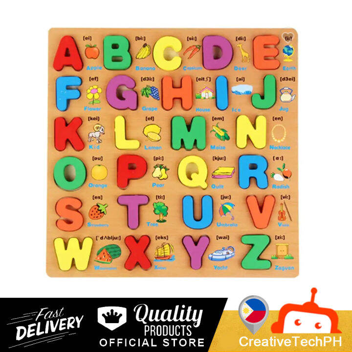 ABC Learning Board Toys Alphabet Matching Wooden Puzzles For Kids