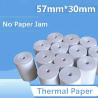 ✈✣ 4 Rolls 57x30mm Thermal Paper Printing Label Roll for Mobile POS Printer Office Store Supermarket Stationery Receipt Paper