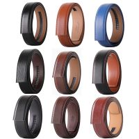 No Buckle 3.5cm Width Cowskin Genuine Leather Belt Men Without Automatic Buckle Strap Male Black Brown Blue Gray White B509