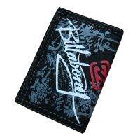 Creative Writing Graffiti Canvas Student Wallet Zipper Short Design Magic Multifunctional 3 Fold Men Purse 12x8.5cm 106