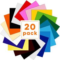 HTV Heat Transfer Vinyl Bundle: 20Pack 12X10Inch Iron on Vinyl for T-Shirt, Heat Transfer Vinyl