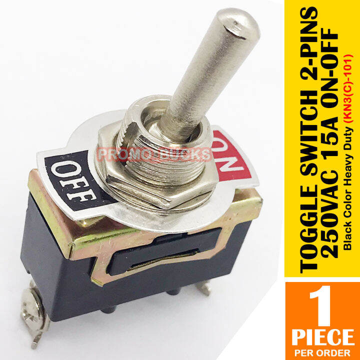 Toggle Switch ON-OFF 2 Pins 15A 250VAC KN3(C)-101 Heavy Duty (BLACK ...