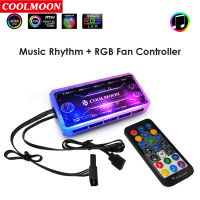 COOLMOON RGB Controller สำหรับกรณีไฟ LED 6Pin 5V RGB พัดลม4Pin Light Stripe RF รีโมทคอนลสำหรับคอมพิวเตอร์ PC Case LED Strip