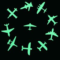 ZZOOI 10pcs Airplanes Luminous Wall Sticker Switch Decoration Sticker Glow in the Dark Aircraft Sticker Home Decor Aeroplane Decals