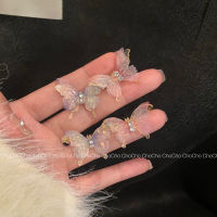 การออกแบบความรู้สึกเล็ก ๆ น้อย ๆ ของเกาหลี Lingdong Butterfly Earrings ฤดูใบไม้ผลิฤดูร้อน Super Fairy Holiday Earrings ต่างหูแฟชั่นใหม่ N2Y9