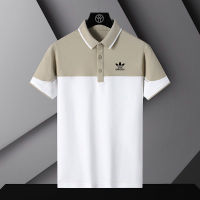 ADIDASeˉ    เสื้อยืดเสื้อโปโลเทนนิสกอล์ฟไฮเอนด์สำหรับผู้ชายฤดูร้อนเสื้อเสื้อยืดลำลองธุรกิจแขนสั้นมีปก