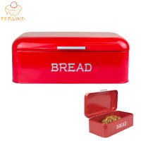 Vintage Metal Bread Box For Kitchen Countertop Airtight RedWhiteBlack Bread Bin Dry Food Storage Container Breads Storage 0183