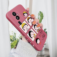 เคส PMP สำหรับ OPPO Reno10 Pro + 5G เคสโทรศัพท์ดีไซน์ลายการ์ตูนน่ารักการ์ตูนอะนิเมะ Chibi Maruko-Chan เคสป้องกันกล้องคลุมทั้งหมดปลอกซิลิโคนน้ำรูปแบบขอบสี่เหลี่ยม