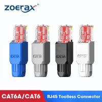 【cw】 2PCS RJ45 CAT6A CAT6 Connector ZoeRax Ethernet Termination Plugs 23AWG to 26AWG Cable Internet Plug Toolless ！