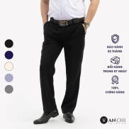 Quần Âu Nam Trung Niên ANCHI Màu Đen Vải Tăm, Quần Tây Công Sở Cao Cấp