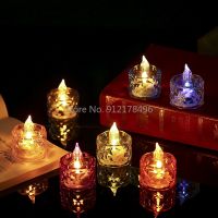 {6shop Department Store} บรรยากาศ Led อิเล็กทรอนิกส์แสงเทียนคริสตัล Nightlight Mini Tealight วันเกิดข้อเสนอ Confession Ins เดสก์ท็อปเครื่องประดับ