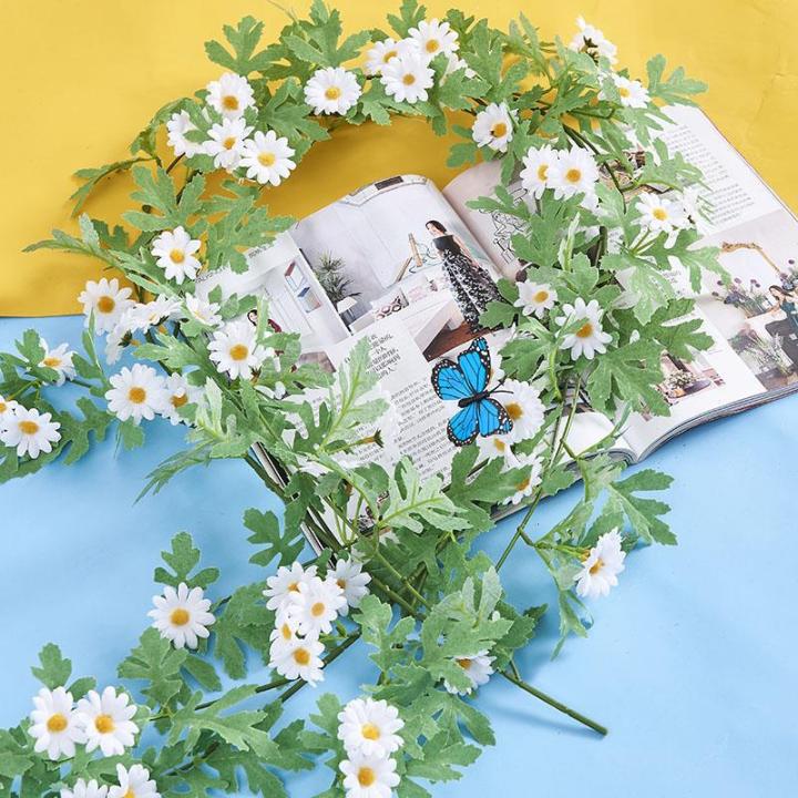 เถาดอกไม้ประดิษฐ์เถาดอกไม้เถาดอกไม้ท่อเครื่องปรับอากาศ-daisy-ที่สวยงามขดลวดเถาดอกไม้ในร่มเถาประดับ-blockinghuilinshen