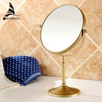 Bath Mirrors 8 Inch Round Wall Mirror Table Magnifying Mirrors Makeup Cosmetic AntiqueDouble Side Brass Mirror for Bathroom 728F