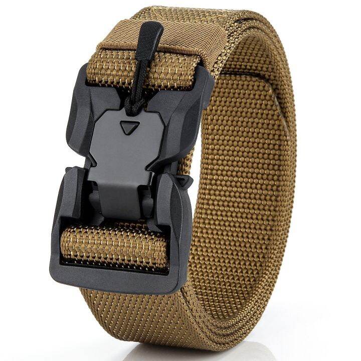 leisure-magnetic-automatic-nylon-commando-army-tactical-canvas-belt-buckle-multi-function-male-fan-labor-pants-belt