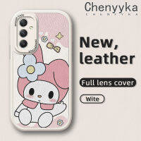 Chenyyyka เคส A14ปลอกสำหรับ Samsung A34 A54 5G เคสซิลิโคนลายการ์ตูนน่ารักเมโลดี้ดีไซน์ใหม่กันกระแทกเคสใส่โทรศัพท์หนังเคสป้องกันฝาหลังอ่อนนุ่มเลนส์กล้องถ่ายรูปรวมทุกอย่าง