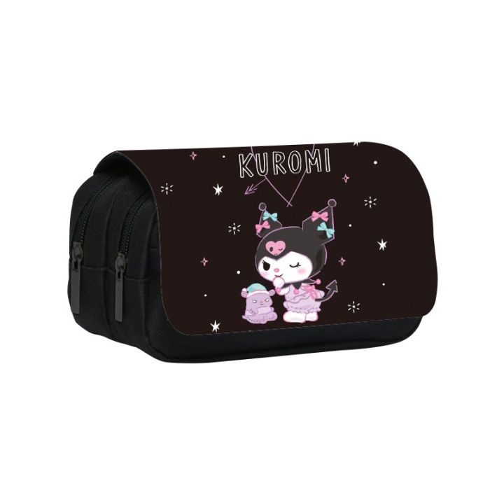 ns3-sanrio-kuromi-กระเป๋าดินสอ-ลายการ์ตูนน่ารัก-สองชั้น-ความจุขนาดใหญ่-สําหรับเด็กนักเรียน