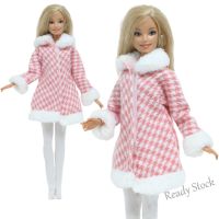 【Ready Stock】 ❍ C30 Doll Outfit Pink Winter Coat Stocking Fashion Lady Dolls Clothes for Barbie Doll Accessories Kids Toy Girl Birthday Gift