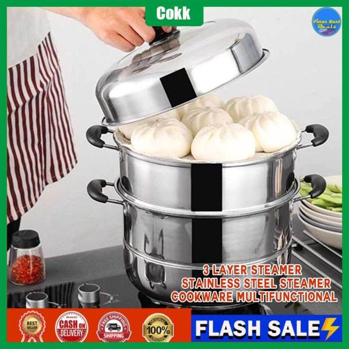 Cokk Original 3 Layers Steamer for Puto 3 Layer Siomai Steamer