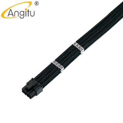 Angitu 20/30cm Premium Bridged 8Pin to 6+2Pin GPU/PCIE Extension Power Cable 11 Colors to Choose UL 1007 18awg With Combs Wires  Leads Adapters
