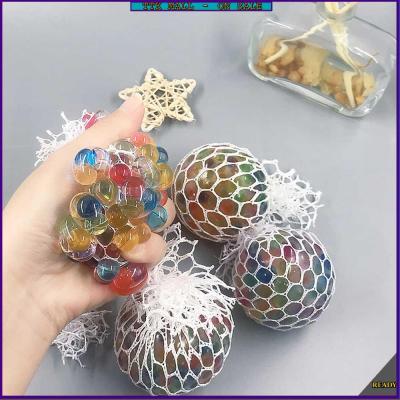 3/6pcs Squishy Comfort Mesh Squeeze Stress Balls with Beads Anti Stress Toy Pressure Balls for Kids Adults