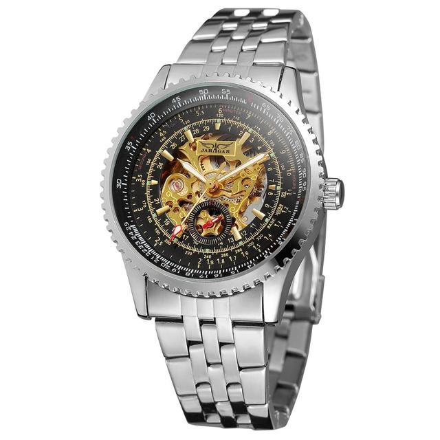 men39ธุรกิจ-jaragar-s-นาฬิกาที่สายแบบพับนาฬิกาข้อมือทางกลนาฬิกาอัตโนมัติ