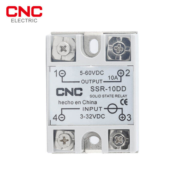 cnc-โซลิดสเตรีเลย์-ssr-25dd-40dd-dc-ควบคุม-dc-สีขาวเชลล์เฟสเดียวที่มีฝาครอบพลาสติกอินพุต3-32โวลต์เอาท์พุท5-60โวลต์