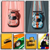 โมเดิร์นการ์ตูนแข่งรถโปสเตอร์ภาพวาดผ้าใบ Wall Art Racer โปสเตอร์ Aesthetic Motorsport สำหรับ Boys Room Home Decor