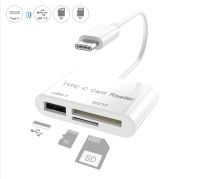 USB C Type C Card SD Reader Adapter Cable SD&amp; Micro SD TF Connection Smart Memory Card reader for Macbook Pro Type-C Port