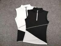 Titleist DESCENNTE PEARLY GATES ANEW FootJoy J.lindeberg MARK Lona✓golf Women S Korean Version Sleeveless Top Golf Clothing Women S Short-Sleeved Fashion Black And White With Thin And Breathable