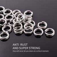 100/50 pcs Stainless Steel Split Ring Heavy Duty Fishing Double Ring Connector Fishing Accessories For Fishing Hook Snap Lure Accessories