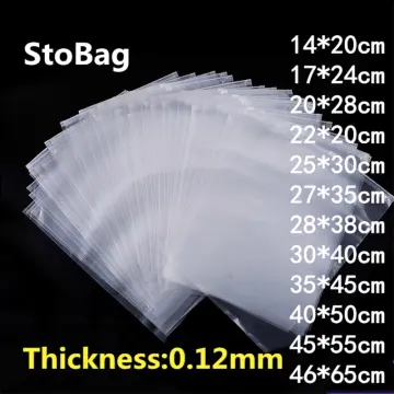 StoBag 50pcs Transparent Clothing Packaging Zipper Bags Plastic