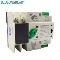 BLUSUNSOLAR 1PCS Din Rail Solar Type 50A 2P ATS Dual Power Automatic Transfer AC Switch for PV Inverter Discounnecting Switch