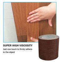 ⊕ 4.57M/roll Tape Simulation Wood Grain Self-adhesive Contact Door Cabinet Cabinet Desktop Modern Furniture Repair Glue Home Decor