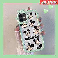 เคส JIUMOO สำหรับ iPhone 11 Pro 11 Pro Max เคสลายการ์ตูนมิคกี้เฮดสีสันสดใสน่ารักกล้องมอนสเตอร์ตัวน้อยนิ่มสำหรับเลนส์กันกระแทกแบบใสเคสมือถือป้องกันซิลิโคนเรียบง่ายปลอกความคิดสร้างสรรค์โปร่งใส