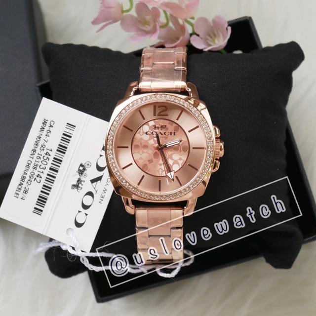 uslovewatch-จัดส่งฟรีems-ผ่อน0-10ด-นาฬิกาข้อมือ-coach-แท้-womens-quartz-watch-14503142-rosegold