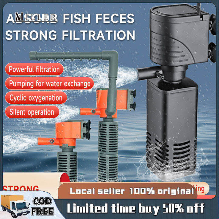 【🇵🇭LOCAL SHIP】Going up 3W 3in1 Mini Filter Aquarium Fish Sponge Filter Oxygen Supply Quiet Air