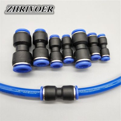 Air Pneumatic 10mm 8mm 6mm 12mm 4mm 16mm OD Hose Tube One Touch Push Into Straight Gas Fittings Plastic Quick Connectors Fitting Pipe Fittings Accesso