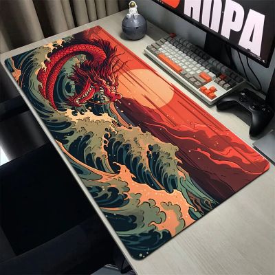 Computer Gaming Mouse Pad Xxl Mouse Pad Anime Dragon Desk Pad Large Gaming Mat Bottom Non-Slip Rubber Stitched Edges