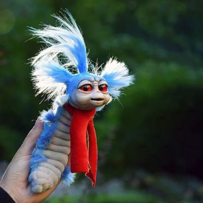 [Hot K] หนอนจากเขาวงกต7.5นิ้วเขาวงกตหนอนตุ๊กตาของเล่น Boneka Mainan หนอนทำด้วยมือของขวัญตลกตุ๊กตาผ้ากำมะหยี่ของขวัญตลก # G3