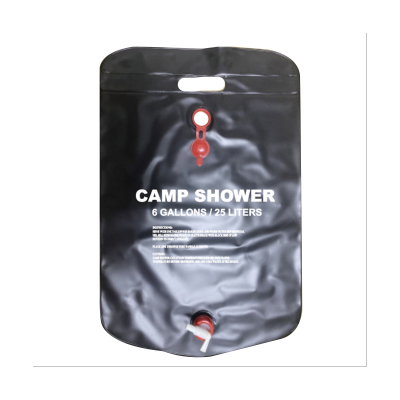 25L Camp Shower Bag Solar Energy Heated Portable Folding Outdoor Bath Bag Travel Hiking Climbing PVC Water Bag Black