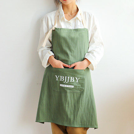 ผ้ากันเปื้อนสำหรับในครัวศิลปะผ้าฝ้าย-ลินินพ่อแม่ลูกสไตล์ญี่ปุ่นร้านดอกไม้ชานมอบร้านกาแฟทำอาหาร