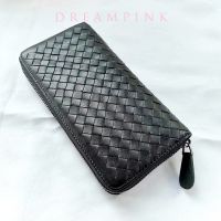 ZZOOI Genuine Leather Weave Men Clutch Bag Brand Design Fashion Male Long Cell Phone Wallet Large Capacity Business Women Clutch Purse