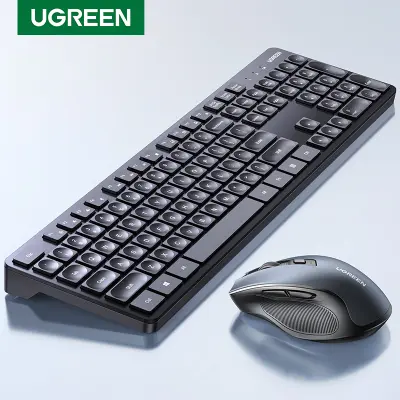 UGREEN 104-Key 2.4G Wireless Keyboard & Mouse Set ที่สามารถใช้งานได้กับคอมพิวเตอร์ PC MacBook Pro MateBook Laptop Phone Model: KU004