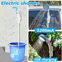 ฝักบัวอาบน้ำแคมป์ปิ้งแบบพกพา 12v Auto Handheld Outdoor Camp Shower Pump With Hose Bathe Tool For Travel Pet Shower Car Washing
