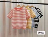 A one(พร้อมส่ง/ใหม่)#89033เสื้อยืดผู้หญิงแขนสั้นเกาหลีรุ่น self-cultivationเสื้อไหมพรม2022 ฤดูร้อนใหม่